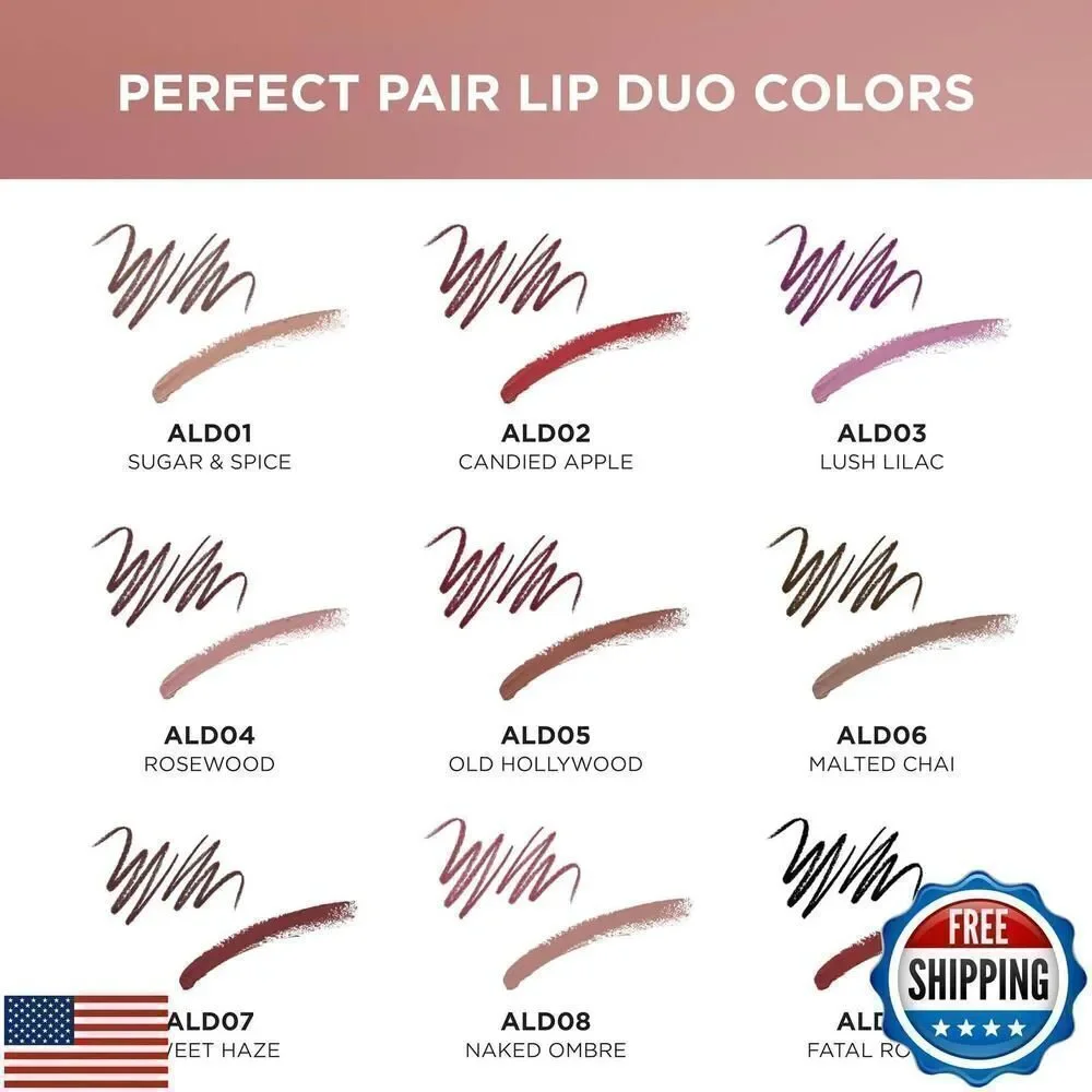 Absolute New York ALD08 Perfect Pair Lip Duo, Fuller and Poutier Lips, Deeper